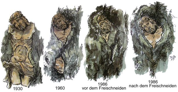 Balzer Herrgott, Stadien der Überwallung 1930, 1960 und 1986